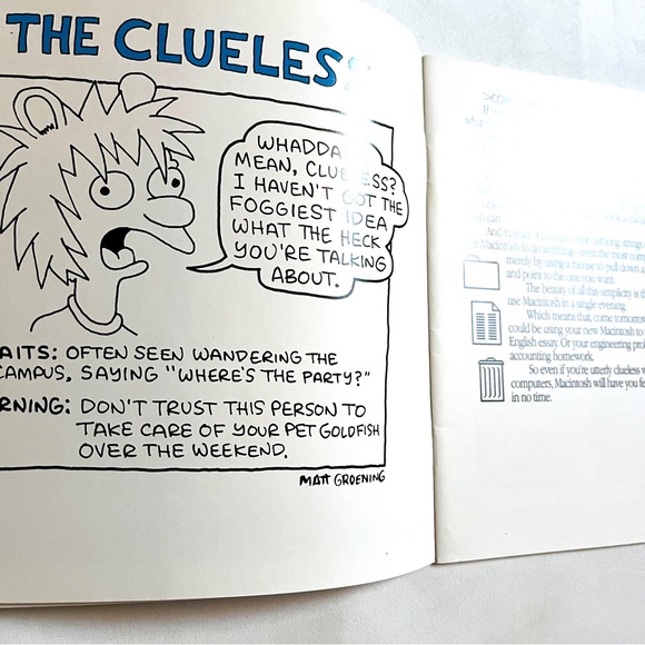 Apple & Matt Groening 1989 Computer Booklet w/illustrations.Rare. - Picture 5 of 8